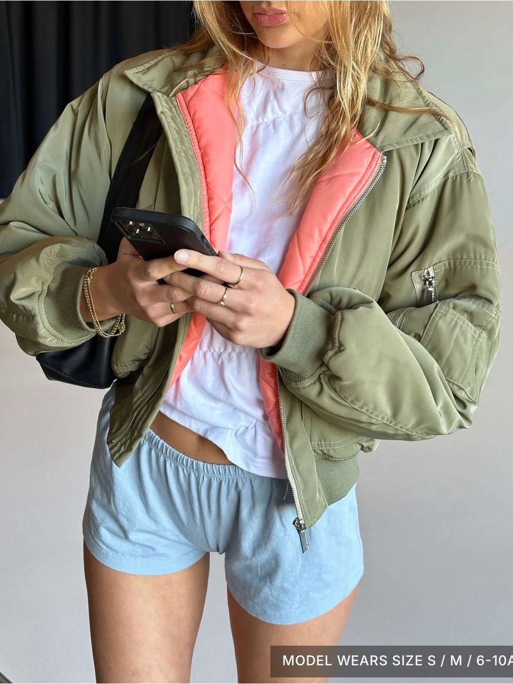 Scarlet & Sam Green Capsule Bomber in S/M - New with tags